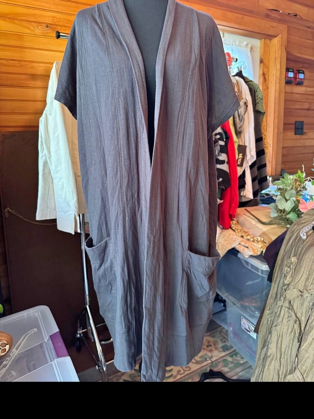 Women’s Swim Cover-Up in Charcoal Gray